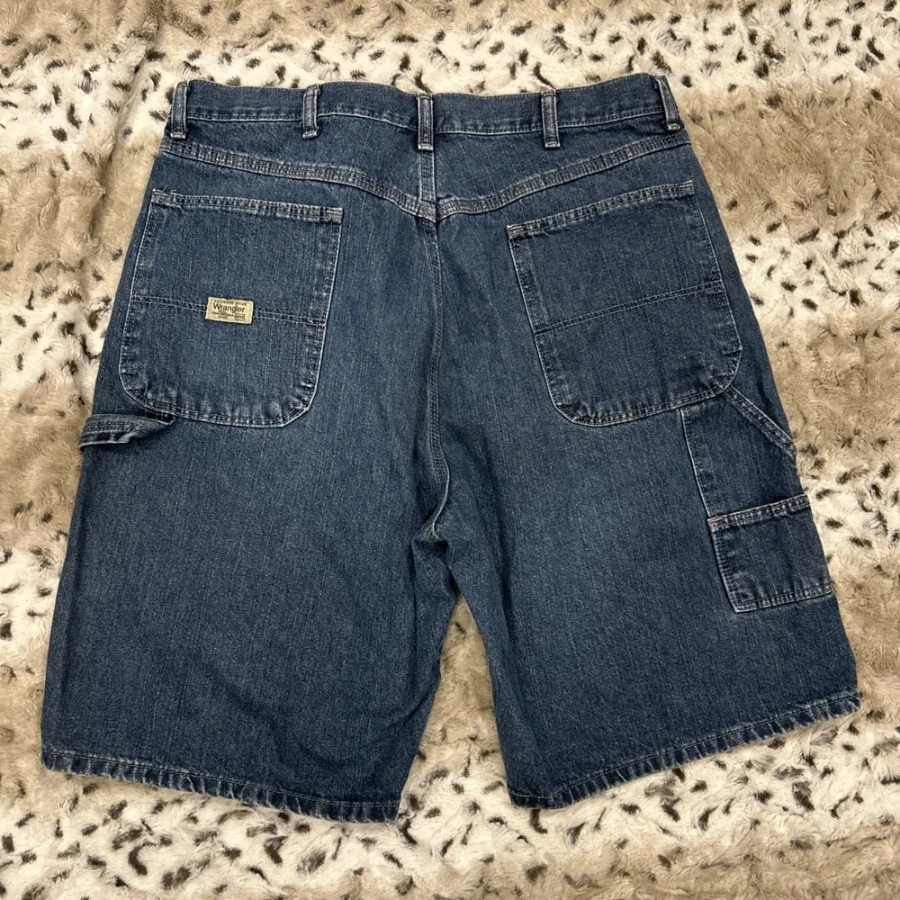 Vintage Wrangler Men's 36 Blue Denim Carpenter‎ Baggy Jorts Jeans